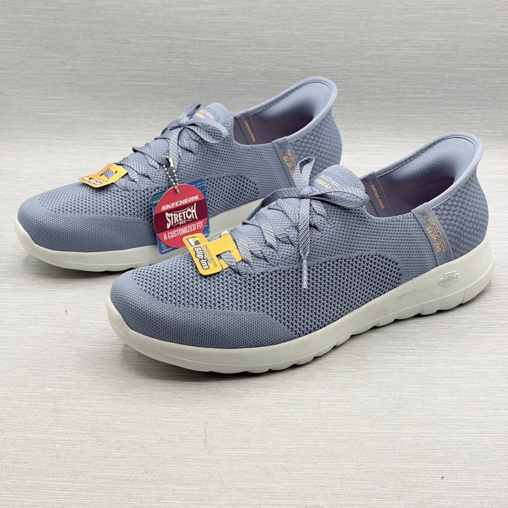 Skechers Slip Ins Women's 10 Blue GOwalk Walking Shoes Cushion 124649